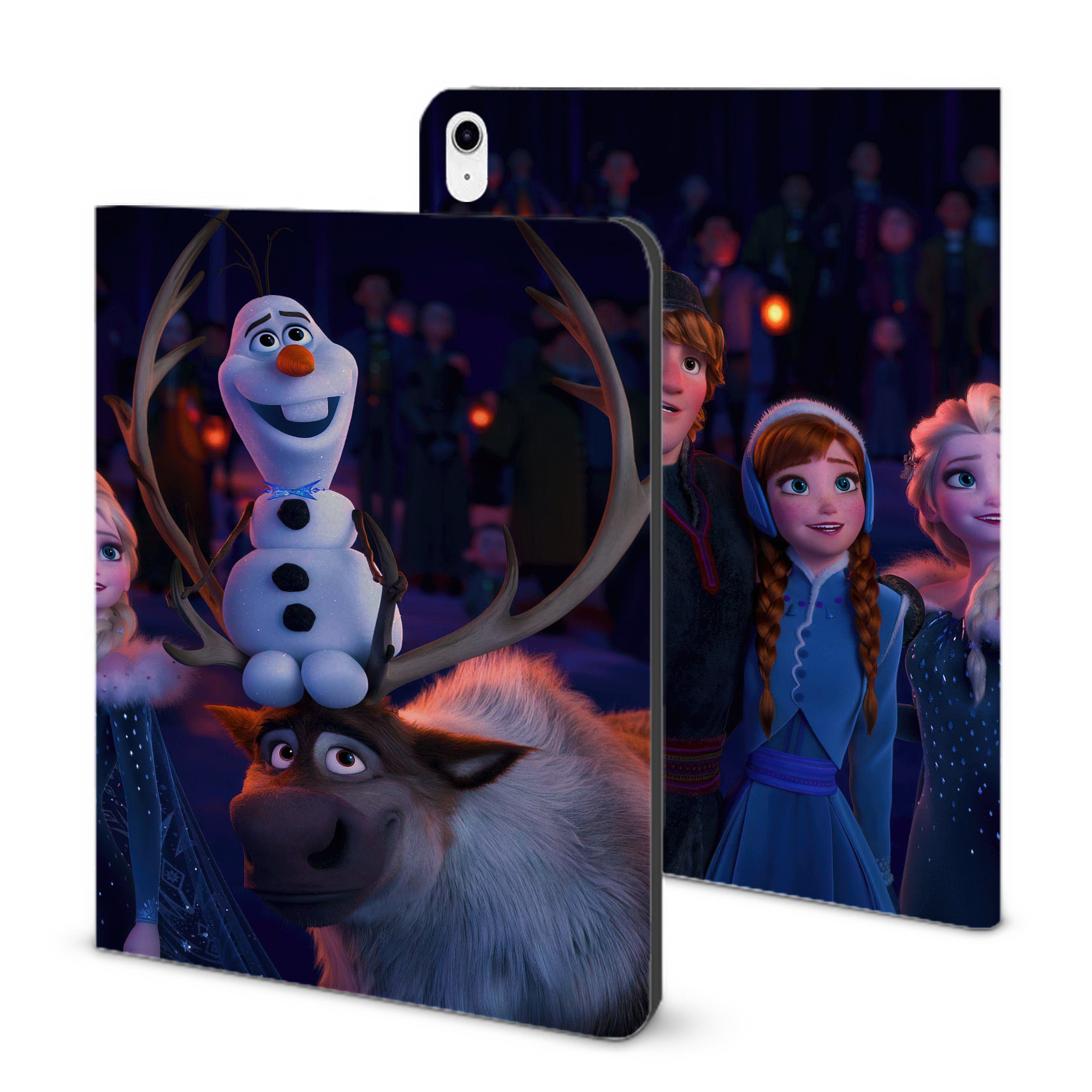 （画像用） アナと雪の女王 アンナ エルサ Frozen Anna Elsa IPad ケース ブック型 PUレザー TPU 耐衝撃 軽量 薄型 ペン収納なし 全面保護 IPad 各モデル対応